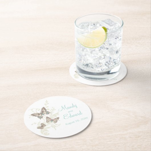 Aquamarine Untersetzer mit Hochzeitskunst (Vor Ort)