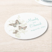 Aquamarine Untersetzer mit Hochzeitskunst (Angewinkelt)