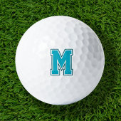 Aquamarine Varsity Monogramm Golfball