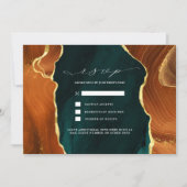 Aquamarine, verbrannte Orange & Gold Agate UAWG Ei Einladung (Vorderseite)