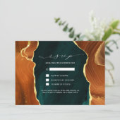 Aquamarine, verbrannte Orange & Gold Agate UAWG Ei Einladung (Stehend Vorderseite)