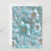 Aquamarine Verlobung Einladung (Rückseite)