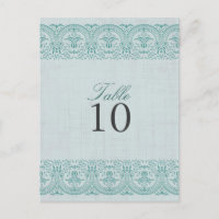 Aquamarine Vintage Damaskus-Tischnummer