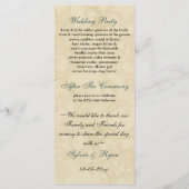 Aquamarine Vintage Hochzeit von Elfenbein Programm (Rückseite)