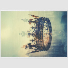 Aquamarine Vintage Krone Jesu Dekoupage Seidenpapier