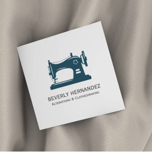 Aquamarine Vintage Nähmaschine Seamstress Quadratische Visitenkarte