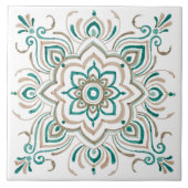 Aquamarine Vintage spanische Fliese (Vorderseite)