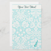 Aquamarine Violine Briefpapier (Vorne/Hinten)