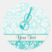 Aquamarine Violine Runder Aufkleber (Vorderseite)