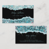 Aquamarine Visitenkarte für Glitzer (Vorne/Hinten)