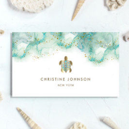 aquamarine Visitenkarte für Meeresschildkröten
