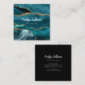 aquamarine Visitenkarte mit eleganter Wasserfarbe (Vorne/Hinten)
