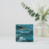 aquamarine Visitenkarte mit eleganter Wasserfarbe (Stehend Vorderseite)