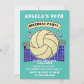 Aquamarine Volleyball Geburtstagsparty lädt ein (Vorderseite)