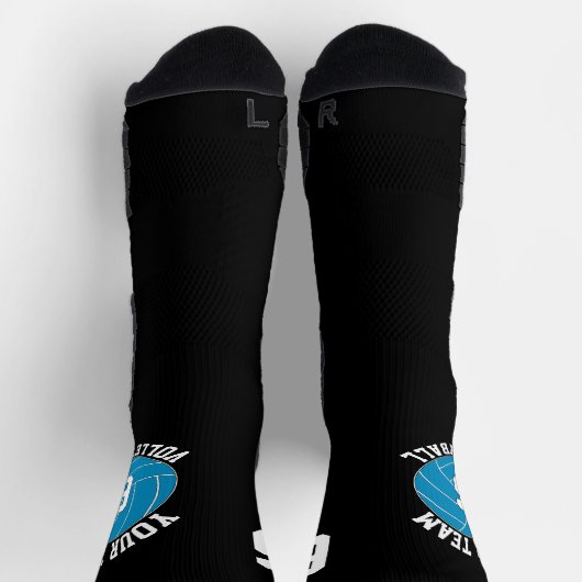 Aquamarine Volleyball-Teamname und Spielernummer Socken (Oben)