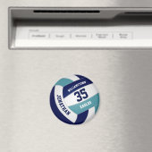 aquamarine Volleyballgeschenke aus Marineblau Magnet (In Situ (Geschirrspüler))