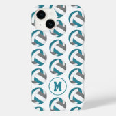 aquamarine Volleyballmädchen mit Monogramm Case-Mate iPhone Hülle (Rückseite)
