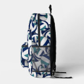 aquamarine Volleyballmannschaftsfarben der Marine Bedruckter Rucksack (Rechts)