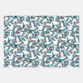 aquamarine Volleyballmuster Geschenkpapier Set (Vorderseite)