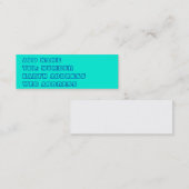 Aquamarine Vollfarbenkarte Mini Visitenkarte (Vorne/Hinten)