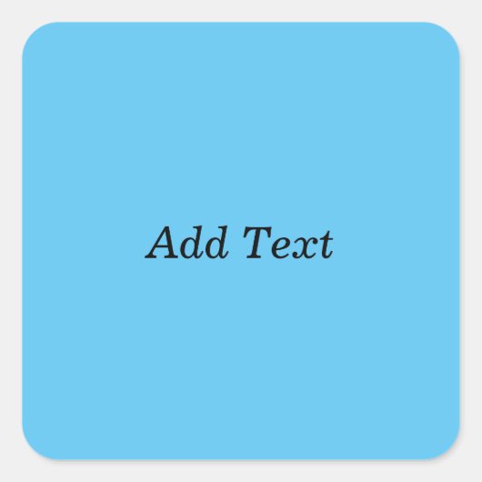 Aquamarine Vorlage für Text hinzufügen Quadratischer Aufkleber (Vorderseite)