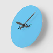 Aquamarine Vorlage für Text hinzufügen Runde Wanduhr (Winkel)