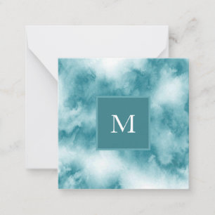 Aquamarine Wasserfarbe Abstrakt Mitteilungskarte