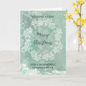 Aquamarine Wasserfarbe Godtochter Frohe Weihnachte Karte (Gelbe Blume)