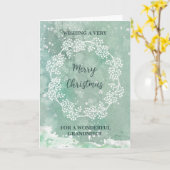 Aquamarine Wasserfarbe Grandniece Frohe Weihnachte Karte (Gelbe Blume)