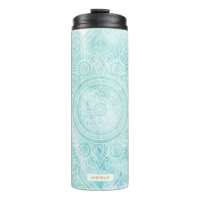 Aquamarine Wasserfarbe Mandala