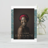 Aquamarine Wasserfarbe Moderne Goldene Fossilien Ankündigung (Stehend Vorderseite)