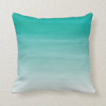 Aquamarine Wasserfarbe Ombre 16"x16" Kissen<br><div class="desc">Watercolor Stil Vektordesign in aquamarin. Besuchen Sie den Origami Prints Shop für mehr passende Wohngestaltung!</div>