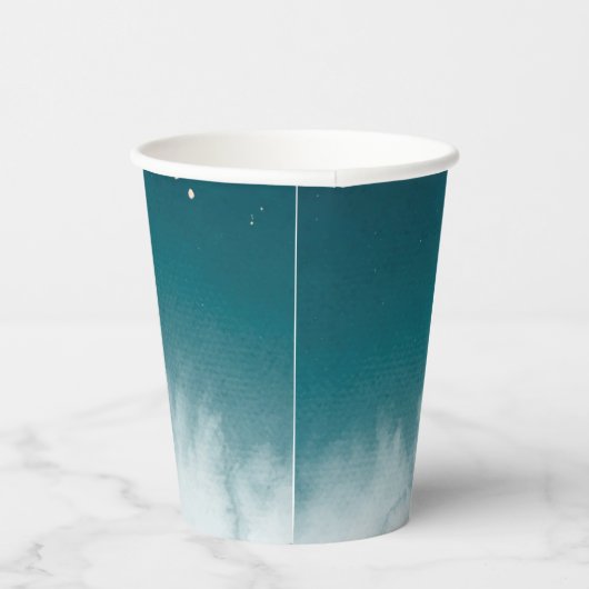 Aquamarine Wasserfarbe Ombre Sweet 16 Pappbecher (Rechts)