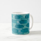 Aquamarine Wasserfarbe Pinselstriche Tasse (VorderseiteRechts)