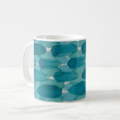 Aquamarine Wasserfarbe Pinselstriche Tasse (Vorderseite Links)