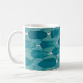 Aquamarine Wasserfarbe Pinselstriche Tasse (Links)