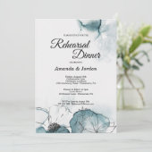 Aquamarine Wasserfarbe Probe Abendessen Einladung (Stehend Vorderseite)