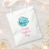 Aquamarine Wasserfarbe Rose Blossom Muttertag Geschenktütchen (Ausgeschnitten)