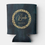 Aquamarine Wasserfarbe und Goldmedaille Dosenkühler (Rückseite)