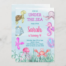 Aquamarine Wasserfarbe Unterhalb des Meeres Einlad