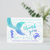 Aquamarine Wasserfarbe Untermeer Meerjungfrau Viel Einladung (Stehend Vorderseite)