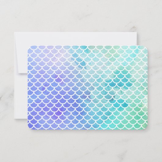 Aquamarine Wasserfarbe Untermeer Meerjungfrau Viel Einladung (Rückseite)