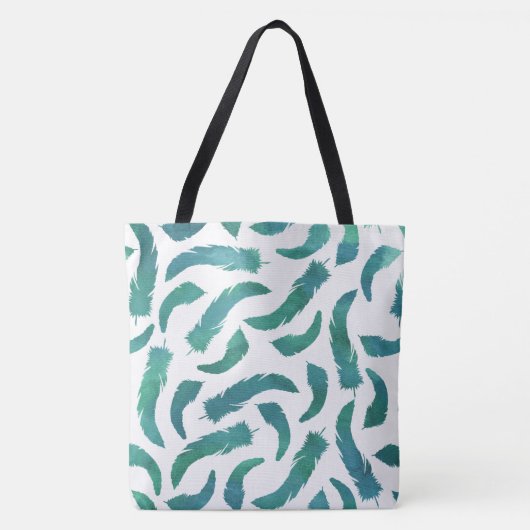 Aquamarine Wasserfarben-Muster Tasche (Vorderseite)