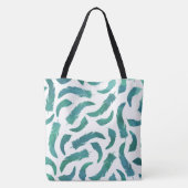 Aquamarine Wasserfarben-Muster Tasche (Rückseite)