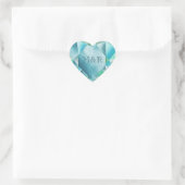 Aquamarine Wasserfarben Niedlicher Valentinstag Herz-Aufkleber (Tasche)