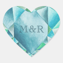 Aquamarine Wasserfarben Niedlicher Valentinstag