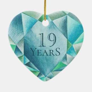 Aquamarine Wasserfarben Niedlicher Valentinstag Keramik Ornament