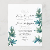 Aquamarine Wasserfarbenfolien - Einladung (Vorderseite)