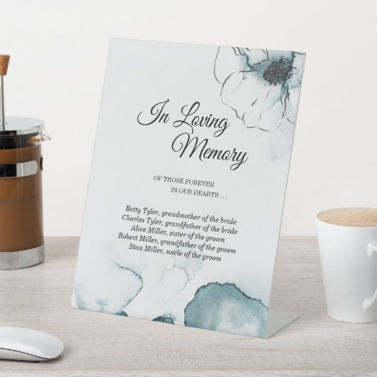 Aquamarine Wasserfarbenskizze im Gedächtnis Sockelschild (In SItu)