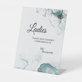 Aquamarine Wasserfarbskizze HochzeitsDamen Badezim Sockelschild